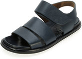 Thumbnail for your product : Marni Saffiano Double-Band Sandal, Night Blue