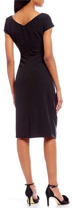 Adrianna Papell Cowl-Neck Ruched Sheath Dress