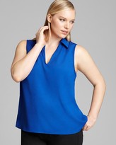 Thumbnail for your product : T-Bags 2073 Tbags Los Angeles Plus Sleeveless Blouse with Sheer Lace Back