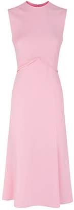 Victoria Beckham Sleeveless Drape Flare Midi Dress