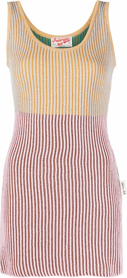 ANDERSSON BELL Colour-Block Ribbed Knit Vest