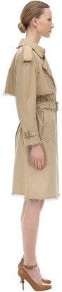 Burberry Cotton Canvas Trench Coat W/ Metal Rings