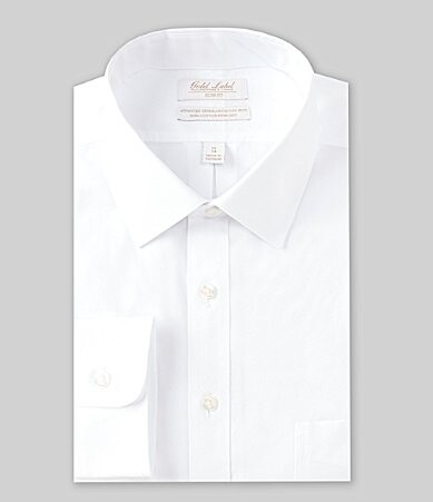 Roundtree & Yorke Gold Label Roundtree Yorke Slim-Fit Non-Iron Spread Collar Solid Dress Shirt