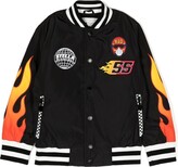 Thumbnail for your product : Stella McCartney Kids Multi-Patch Flame-Print Bomber Jacket
