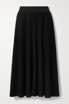 Thumbnail for your product : CASASOLA + Net Sustain Berta Ribbed Mulberry Silk Midi Skirt - Black