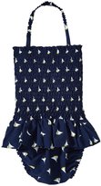Thumbnail for your product : Rachel Riley Sailboat Ruched Swimsuit (Toddler/Kid) - Navy-6 Years