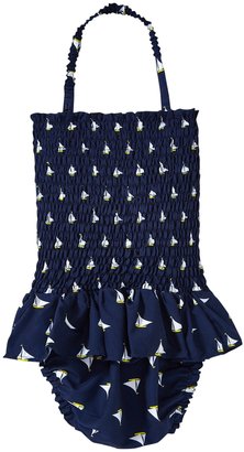 Rachel Riley Sailboat Ruched Swimsuit (Toddler/Kid) - Navy-6 Years