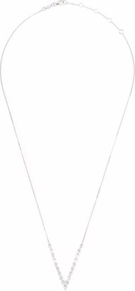 Djula 18kt white gold pear diamond V necklace