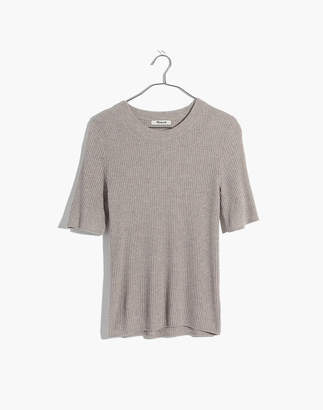 Madewell Flounce-Sleeve Ribbed Sweater Top