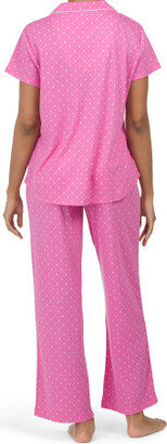 TJMAXX Notch Collar Short Sleeve Printed Cotton Pajama Set For Women