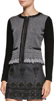 Thumbnail for your product : Nanette Lepore Intrigue Leather-Trim Tweed Jacket