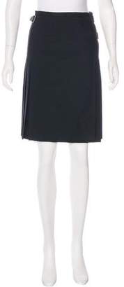 Aquascutum London Pleated Knee-Length Skirt