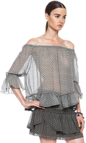 Thumbnail for your product : Isabel Marant Adriana Silk Top in Ecru