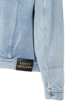 Thumbnail for your product : Gucci Logo Embossed Patch Cotton Denim Jacket