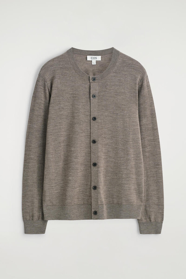 Merino Wool Crew-Neck Cardigan