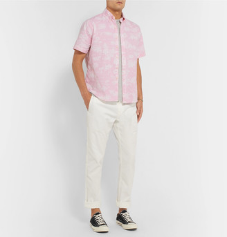 Polo Ralph Lauren Button-Down Collar Printed Linen and Cotton-Blend Shirt - Men - Pink