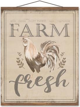 Farm Fresh 20" x 24" Teak Hanging Canvas By Designs Direct