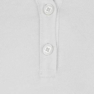 Burberry BurberryGirls White Zadie Polo Top With Check Collar