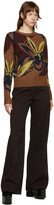 Thumbnail for your product : Dries Van Noten Brown Floral Oversized Sweater