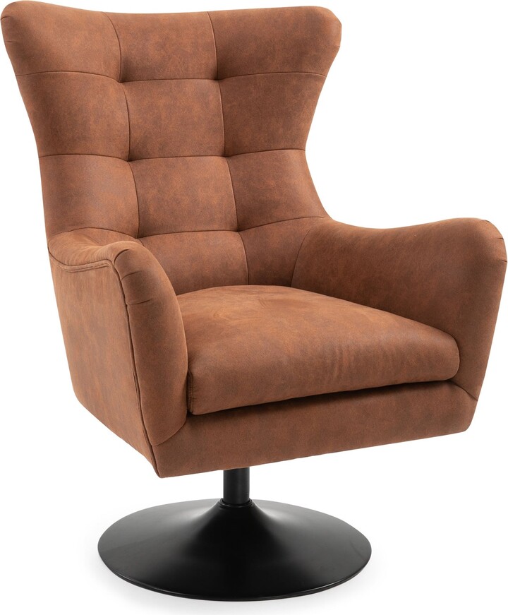 Dunelm Roan Microsuede Swivel Chair Tan ShopStyle