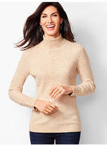 Thumbnail for your product : Talbots Button-Cuff Ribbed Turtleneck Sweater - Donegal