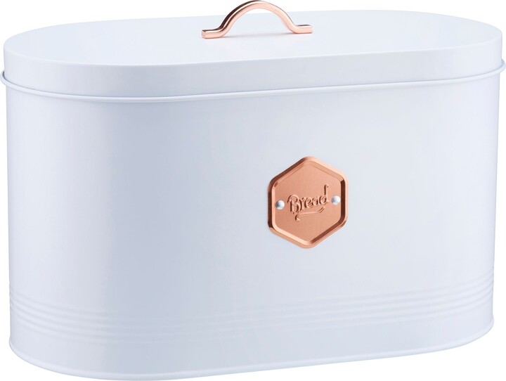 Cooks Professional White And Copper Tea And Coffee Canisters
