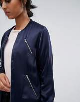 Thumbnail for your product : Just Female Panther Embroidered Back Bomber
