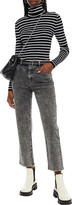 Thumbnail for your product : Maje Cropped belted high-rise straight-leg jeans