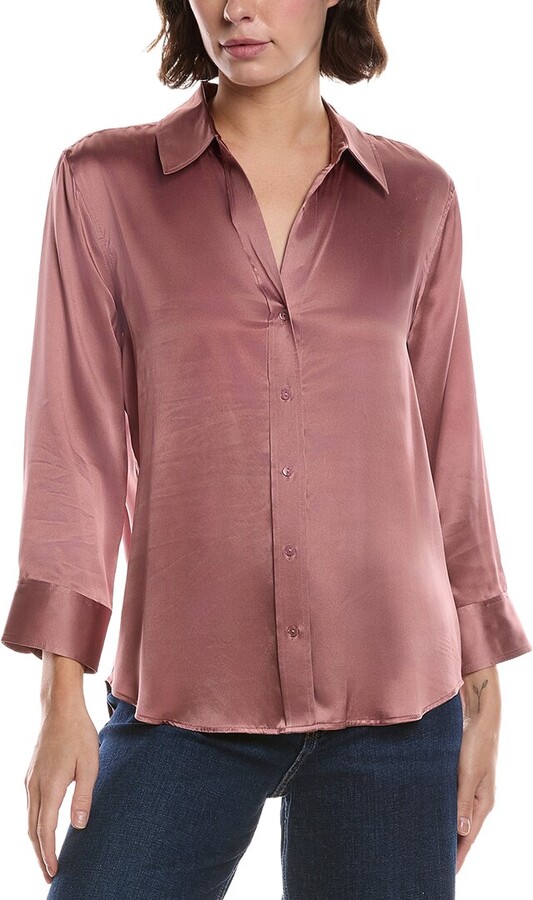 L'Agence Dani 3/4 Sleeve Silk Blouse