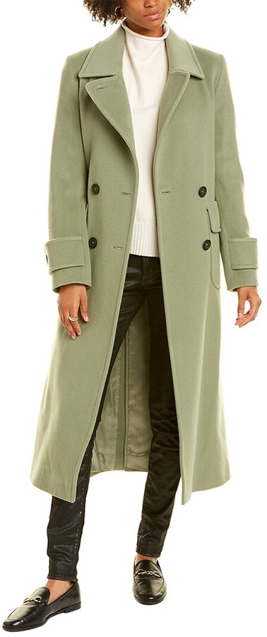 green wool coat