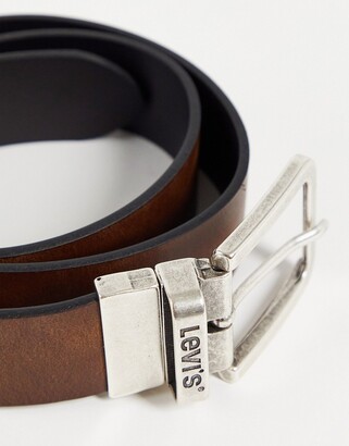 Levi's reversible belt in black/brown with logo