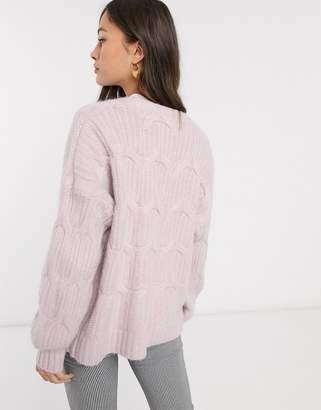 Wild Flower cable knit oversized cardigan