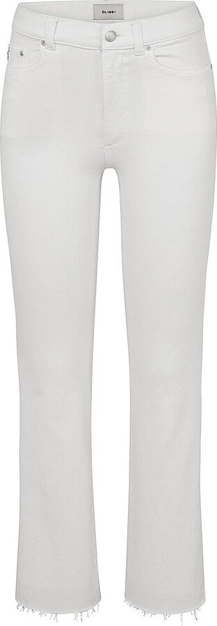 DL1961 Women's Bridget Boot High Rise Instasculpt Crop Jeans - White - Size 23
