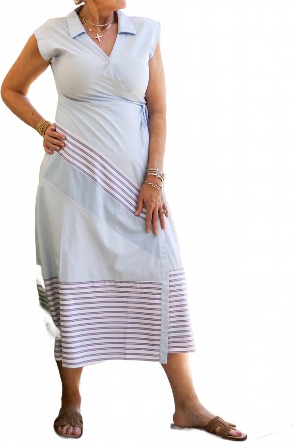 ABLE Emma Side Tie Ladies Dress In Blue