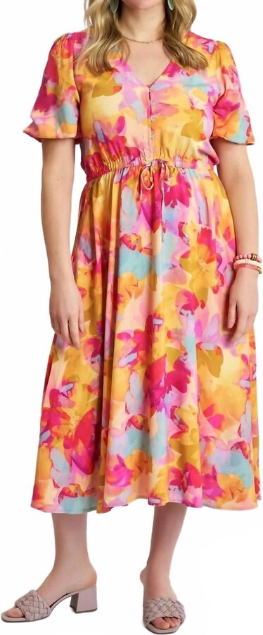 Sonny Side Up Buy Yourself Flowers Dress In Multicolor