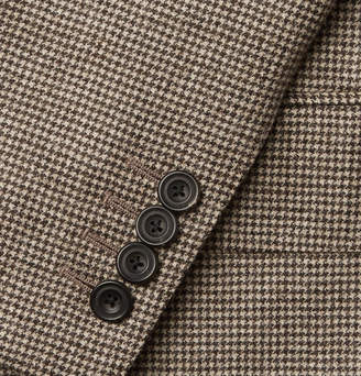 BEIGE Thom Sweeney - Grey Slim-fit Houndstooth Wool And Cashmere-blend Suit Jacket