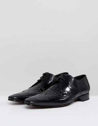 Jeffery West Escobar Brogue Leather Shoes In Black
