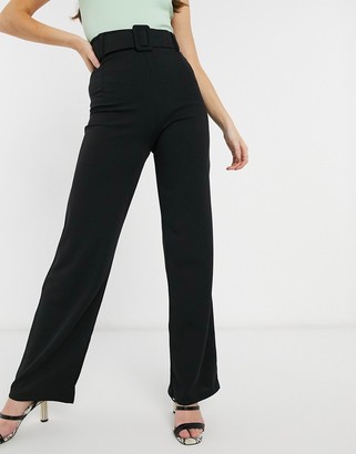 black high waisted bootleg trousers