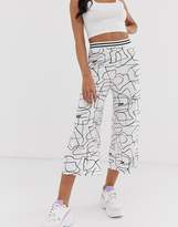 Thumbnail for your product : ASOS Design DESIGN culotte pant in non-print with sporty elastic waistband