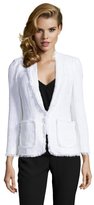 Thumbnail for your product : Rebecca Taylor optic white tweed woven long sleeve jacket