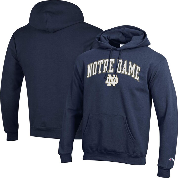Champion Men's Navy Notre Dame Fighting Irish Arched Logo Fleece Pullover Hoodie