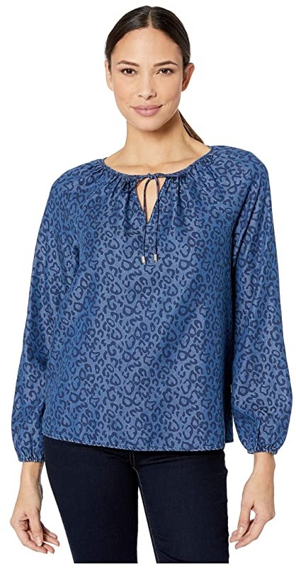 chambray peasant top