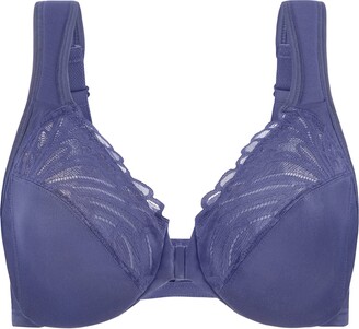 MELENECA Front Closure Bras for Women Plus Size Underwire Unlined Lace Cup  Cushion Strap