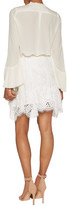 Thumbnail for your product : Alexis Milouv Ruffled Crocheted Lace Mini Skirt