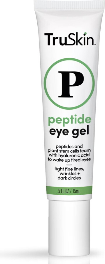 TruSkin Peptide Eye Gel – Under Eye Care with Peptides, Plant Stem Cells, Hyaluronic Acid – Improve Look of Dark Circles & Lines, 0.5 fl oz