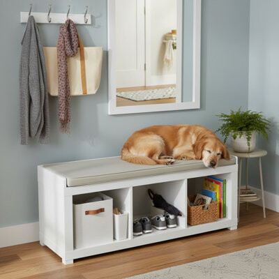 Hokku Designs 3-Cube Shoe Storage Bench with Comfortable Cushion