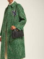 Thumbnail for your product : Gucci Yankees Logo Patch Wool Blend Tweed Coat - Womens - Green Multi