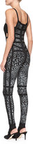 Thumbnail for your product : Herve Leger Yuna Heathered Sundial-Print Bandage Jumpsuit