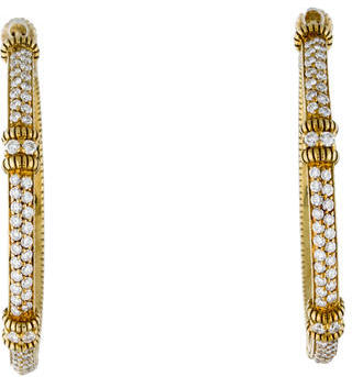 Judith Ripka 18K Diamond Hoop Earrings