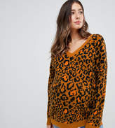 Thumbnail for your product : ASOS Maternity DESIGN Maternity Jumper With V Neck In Animal